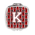 Carolines Treasures Letter K Football Cardinal and White Compact Mirror CJ1082-KSCM